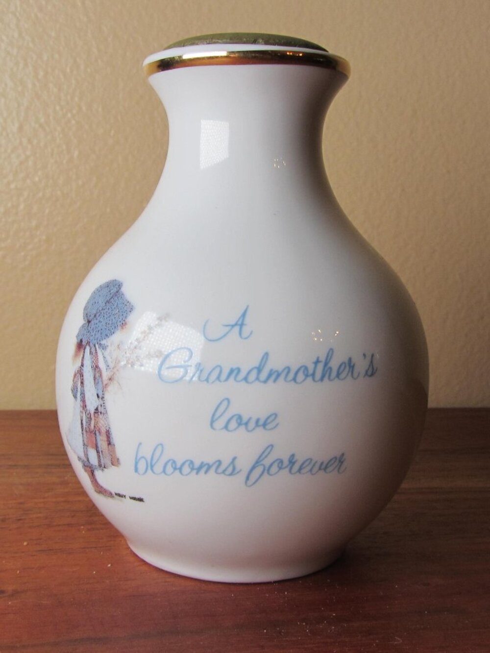 holly hobbie vase vintage MCMLXXIX 1979 with original frog (W6430)
